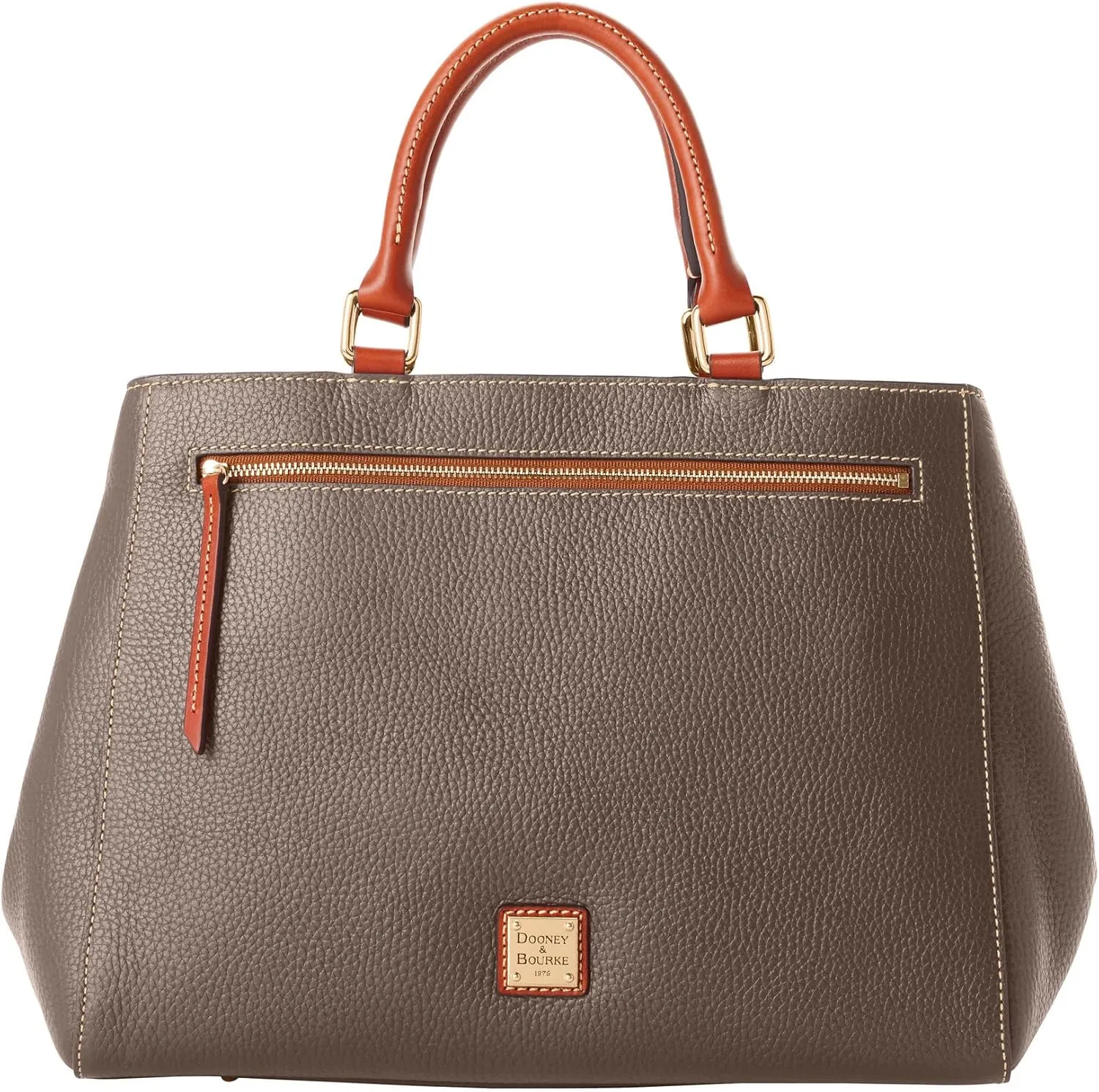 Dooney & Bourke Satchel Bags for Women, Pebble Grain Leather Zip Satchel Handbag with Crossbody Strap
