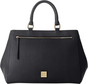 Dooney & Bourke Satchel Bags for Women, Saffiano Leather Satchel Handbag with Top Handles & Crossbody Strap