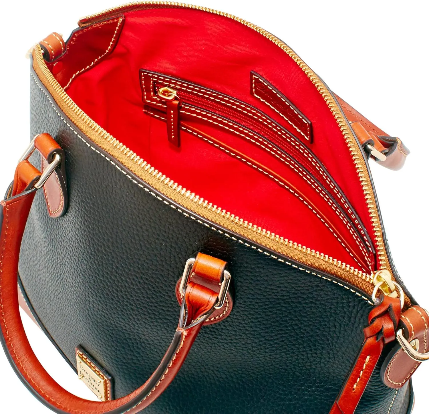 Dooney & Bourke Women's Darcy Satchel in Pebble Grain Leather, Large Handbag with Dual Handles & Adjustable Crossbody Strap