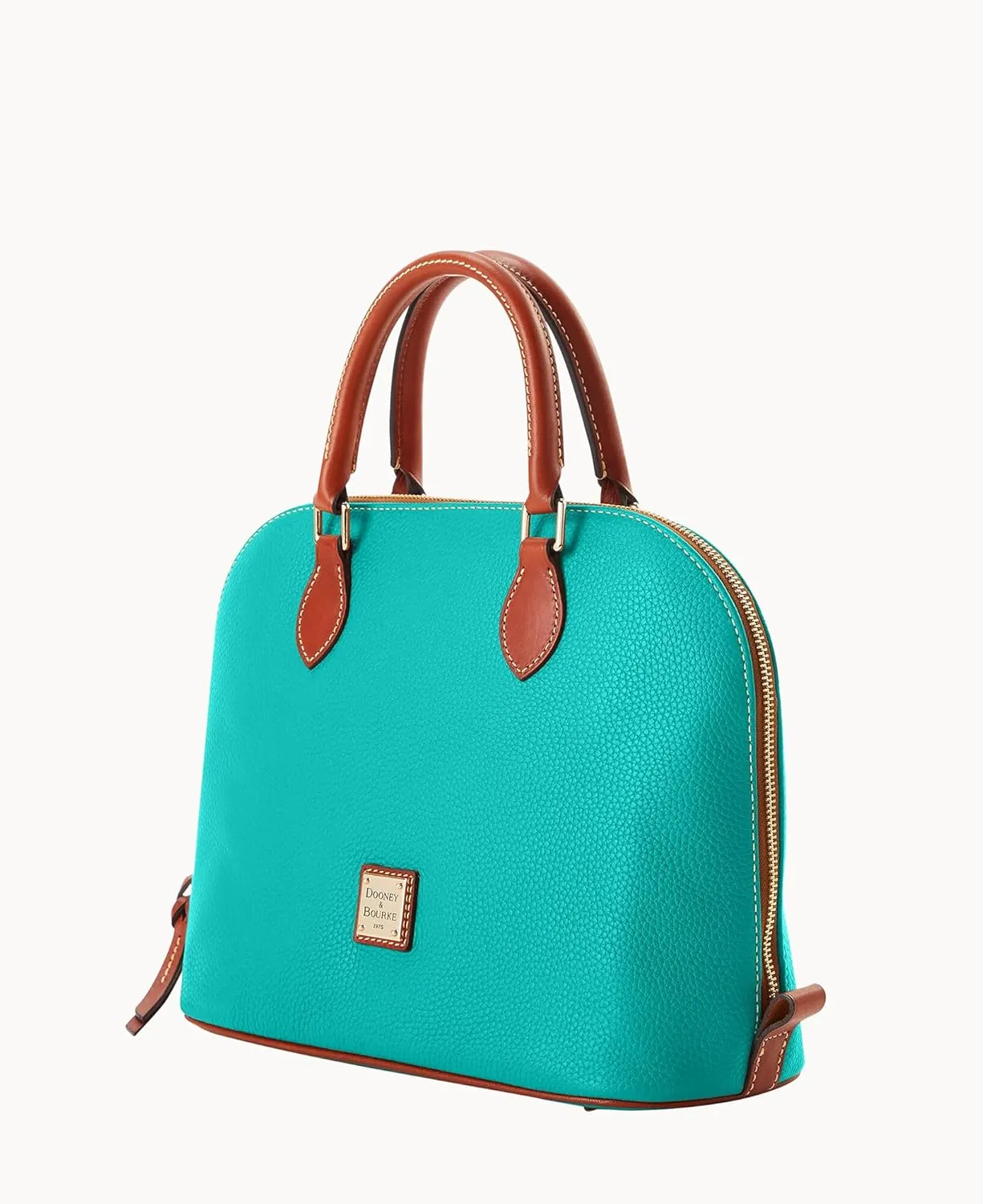 Dooney & Bourke Women's Domed Satchel in Pebble Grain Leather, Large Handbag with Adjustable & Detachable Shoulder Strap