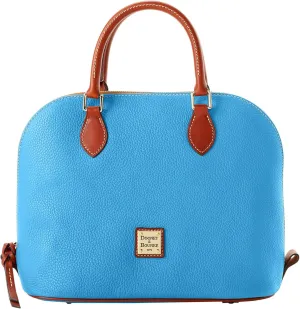 Dooney & Bourke Women's Domed Satchel in Pebble Grain Leather, Large Handbag with Adjustable & Detachable Shoulder Strap