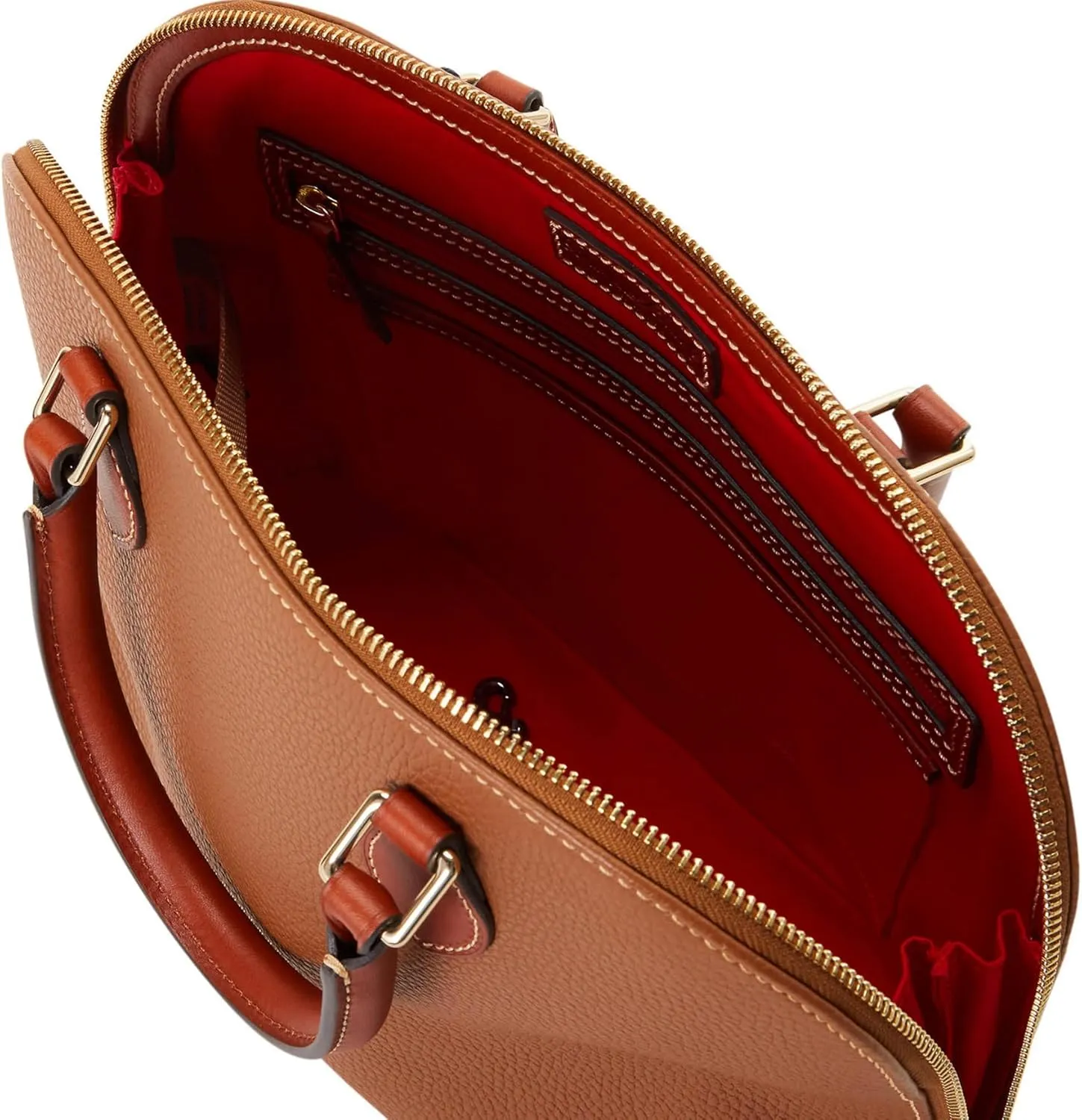 Dooney & Bourke Women's Domed Satchel in Pebble Grain Leather, Large Handbag with Adjustable & Detachable Shoulder Strap