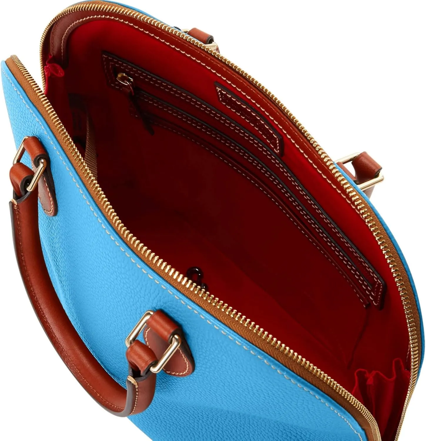 Dooney & Bourke Women's Domed Satchel in Pebble Grain Leather, Large Handbag with Adjustable & Detachable Shoulder Strap