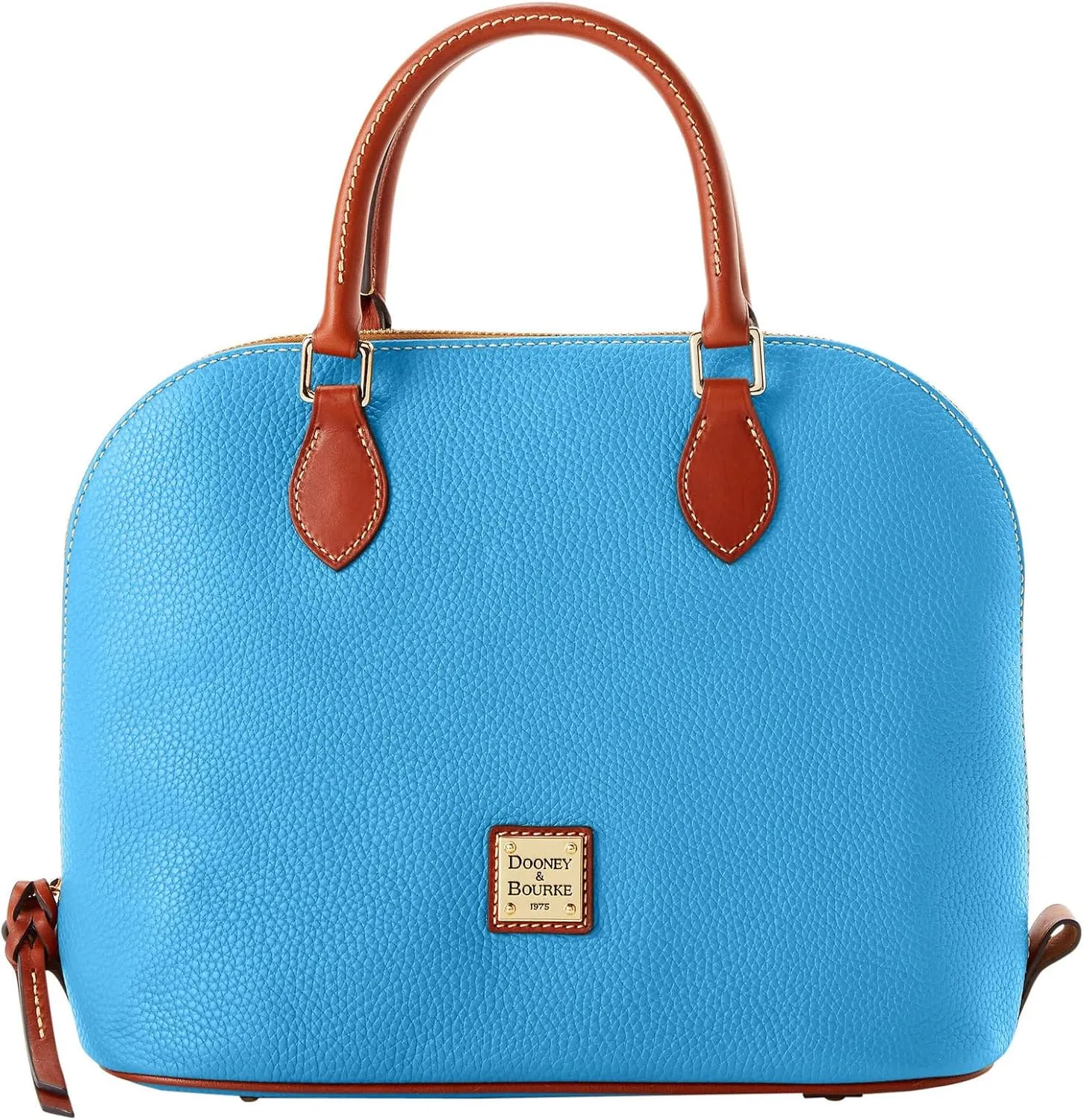 Dooney & Bourke Women's Domed Satchel in Pebble Grain Leather, Large Handbag with Adjustable & Detachable Shoulder Strap