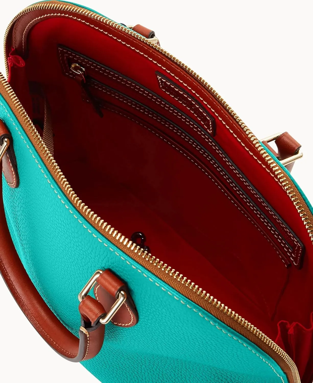 Dooney & Bourke Women's Domed Satchel in Pebble Grain Leather, Large Handbag with Adjustable & Detachable Shoulder Strap