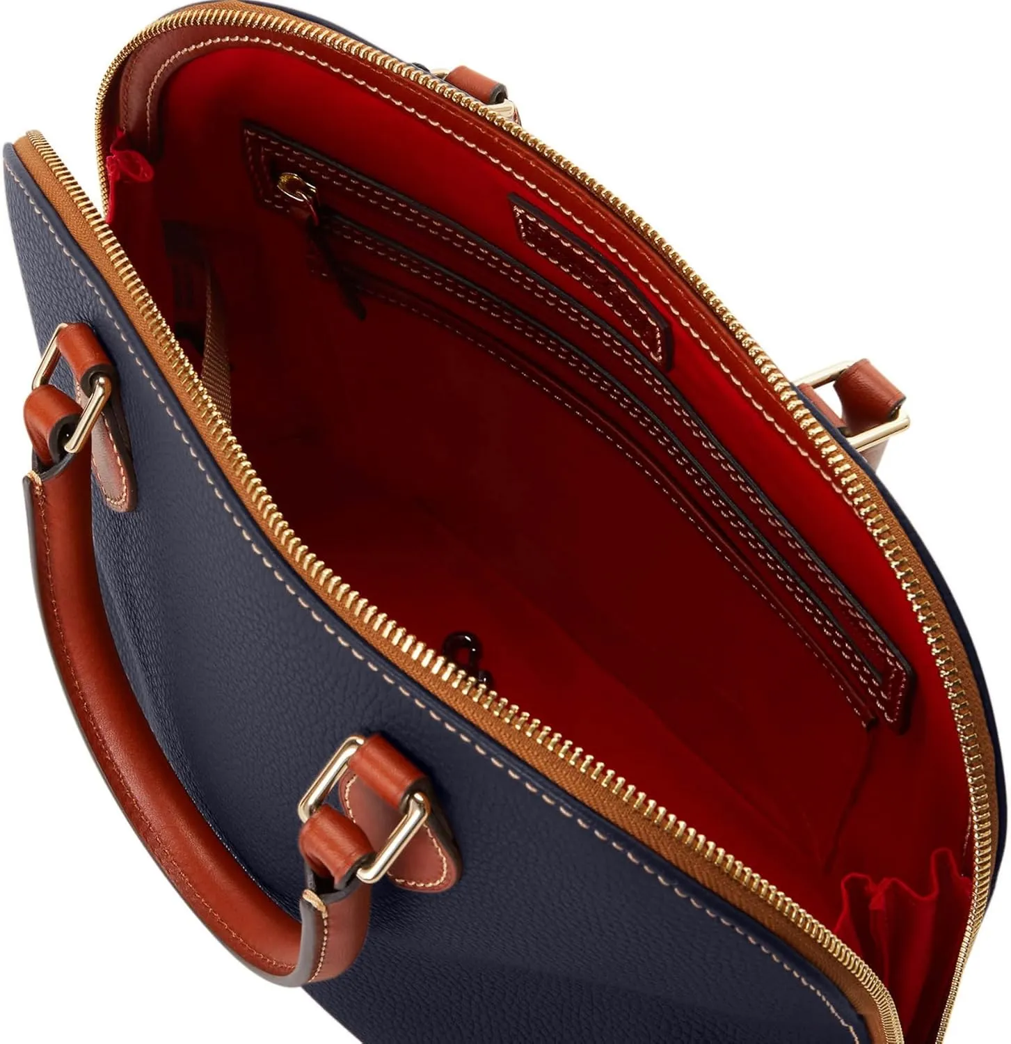 Dooney & Bourke Women's Domed Satchel in Pebble Grain Leather, Large Handbag with Adjustable & Detachable Shoulder Strap