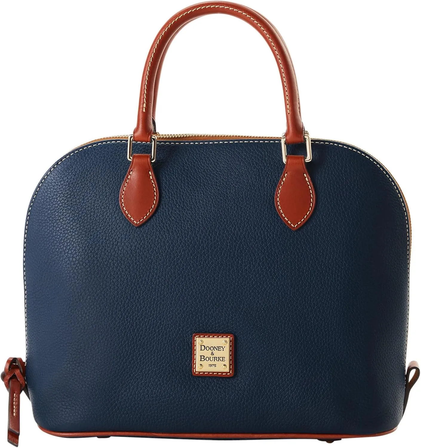 Dooney & Bourke Women's Domed Satchel in Pebble Grain Leather, Large Handbag with Adjustable & Detachable Shoulder Strap