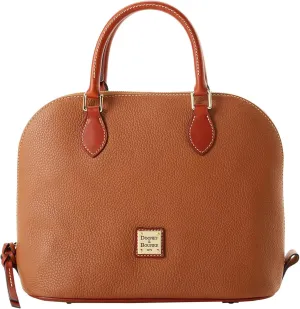 Dooney & Bourke Women's Domed Satchel in Pebble Grain Leather, Large Handbag with Adjustable & Detachable Shoulder Strap