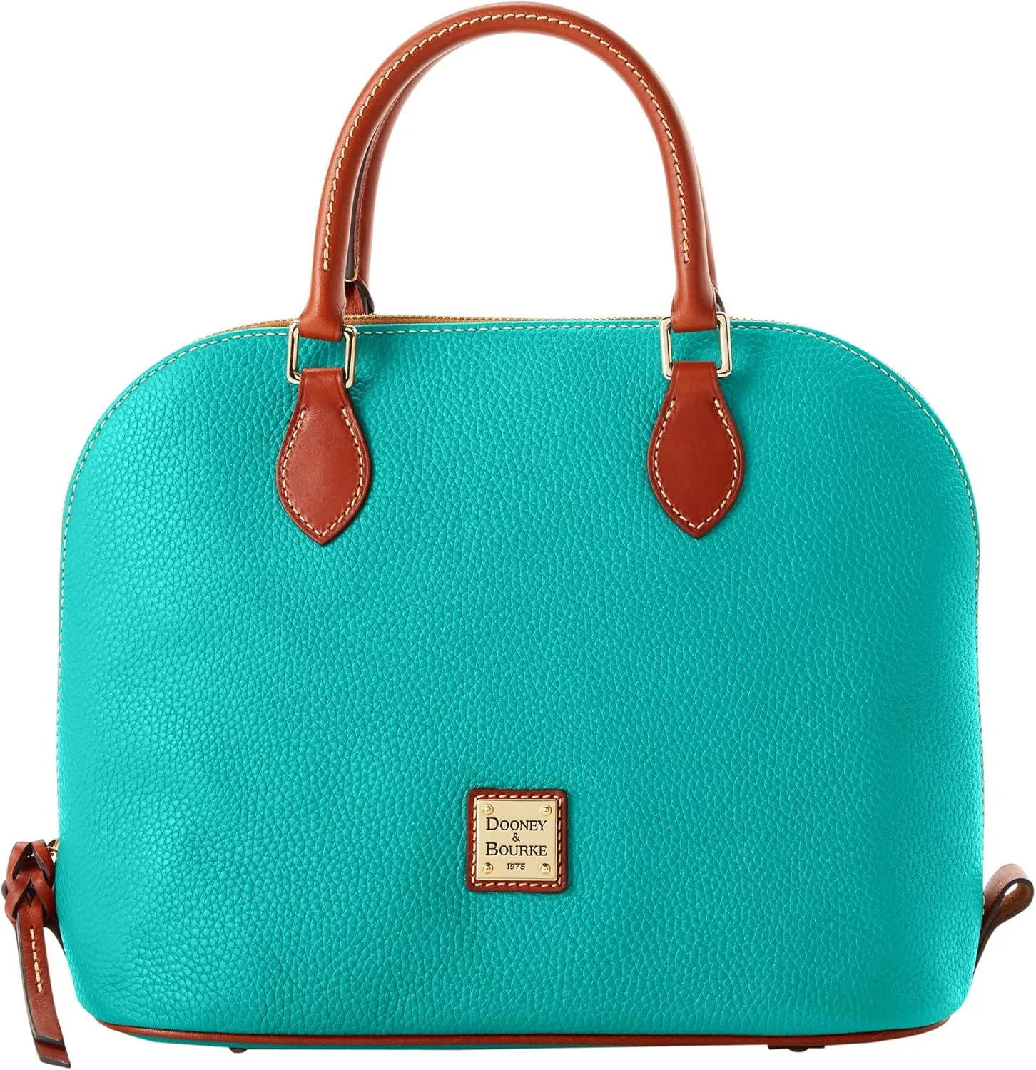 Dooney & Bourke Women's Domed Satchel in Pebble Grain Leather, Large Handbag with Adjustable & Detachable Shoulder Strap