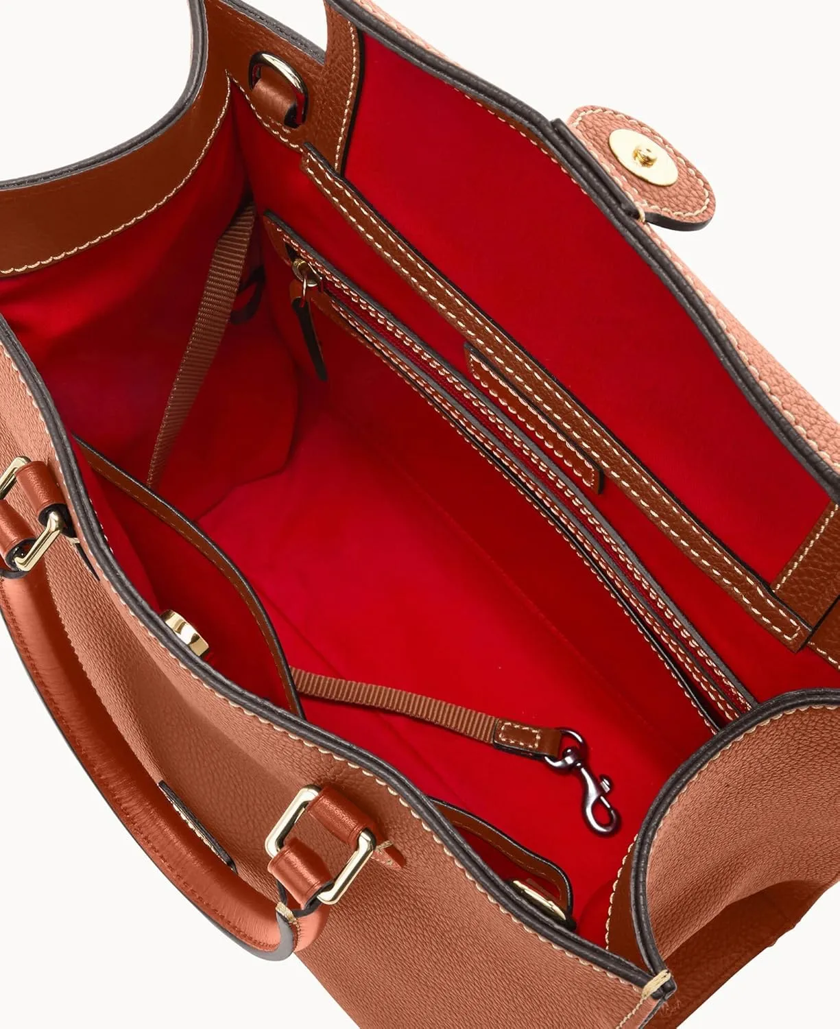 Dooney & Bourke Women's Janine Satchel in Pebble Grain Leather, Large Handbag with Adjustable & Detachable Shoulder Strap