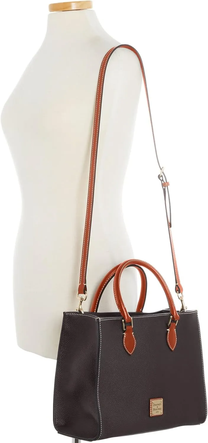 Dooney & Bourke Women's Janine Satchel in Pebble Grain Leather, Large Handbag with Adjustable & Detachable Shoulder Strap