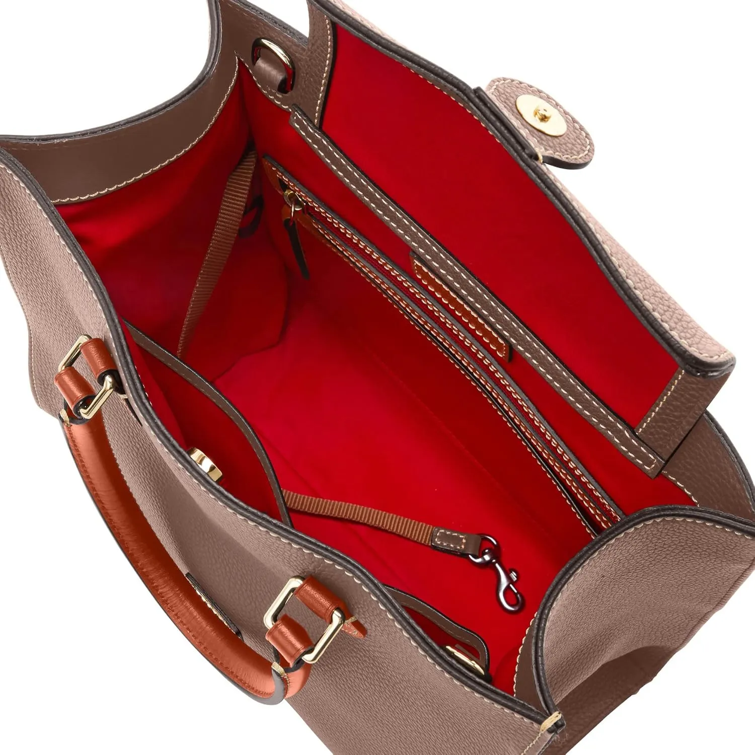 Dooney & Bourke Women's Janine Satchel in Pebble Grain Leather, Large Handbag with Adjustable & Detachable Shoulder Strap