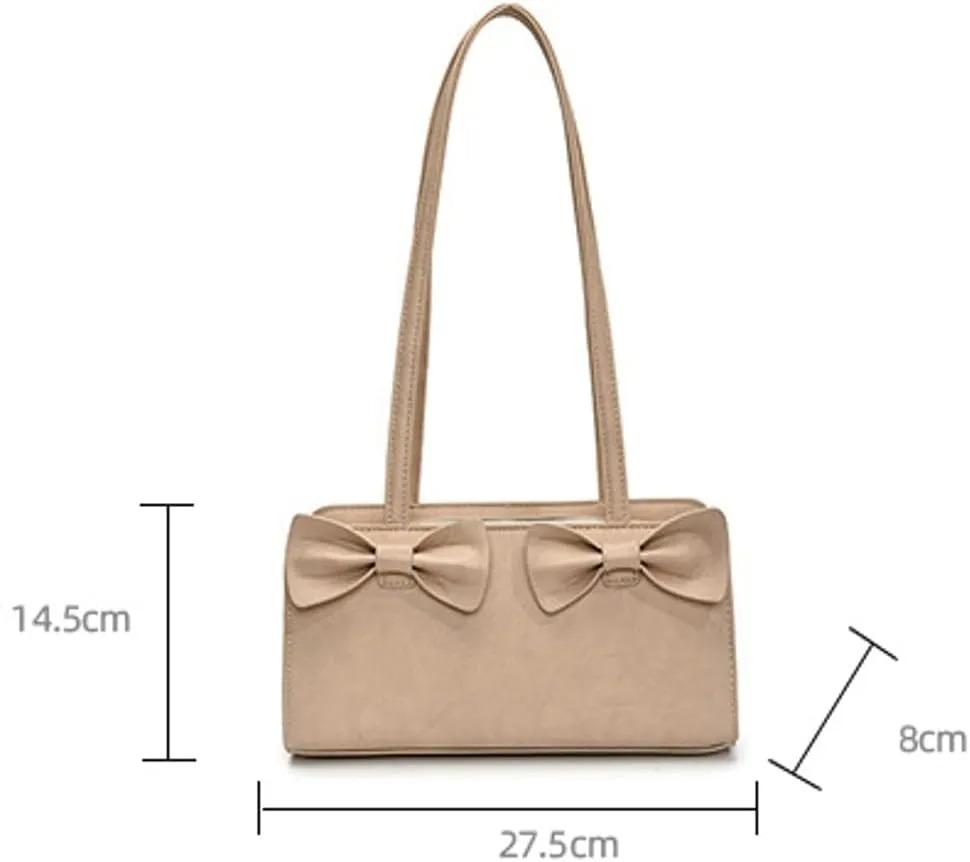 Double Bow Tie Underarm Commuter Bag Versatile Outdoor Shoulder Bags Zipper Large Capacity Hobo Bag for Women 2025