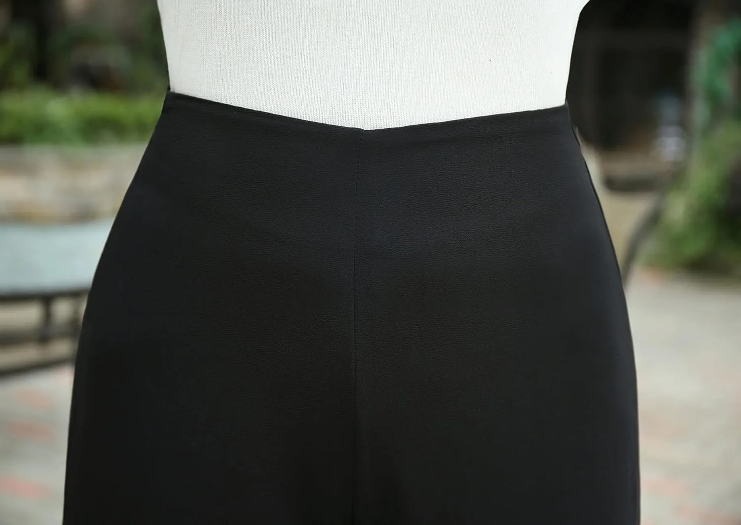 Double Plus Open Womens Chiffon High Waist Palazzo Dressy Pants Flare Elastic Waist Culottes Trousers Pant