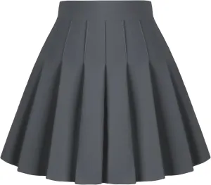 Dressever Women's Pleated Skirts Mini Skater Basic Skirt High Waist Tennis Skirt School Uniform Cheerleader Skirts