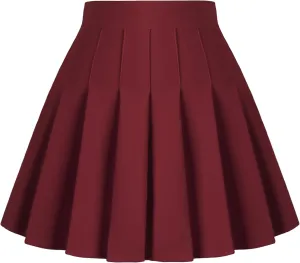 Dressever Women's Pleated Skirts Mini Skater Basic Skirt High Waist Tennis Skirt School Uniform Cheerleader Skirts