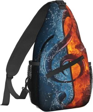 Dujiea Crossbody Backpack For Men Women Sling Bag, Cool Music Note Chest Bag Shoulder Bag Lightweight One Strap Backpack Multipurpose Travel Hiking Daypack