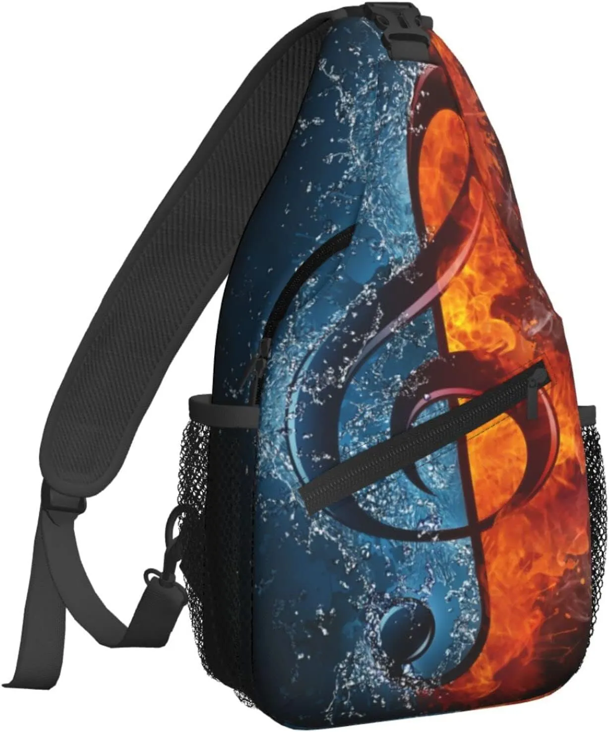Dujiea Crossbody Backpack For Men Women Sling Bag, Cool Music Note Chest Bag Shoulder Bag Lightweight One Strap Backpack Multipurpose Travel Hiking Daypack