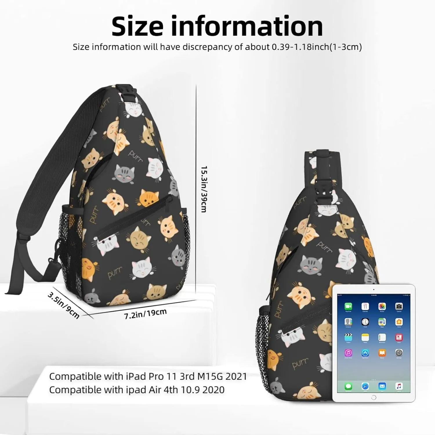 Dujiea Crossbody Backpack For Men Women Sling Bag, Cute Cats Chest Bag Shoulder Bag Lightweight One Strap Backpack Multipurpose Travel Hiking Daypack