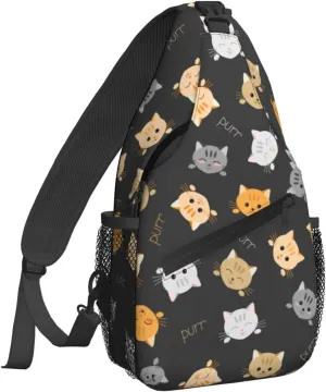 Dujiea Crossbody Backpack For Men Women Sling Bag, Cute Cats Chest Bag Shoulder Bag Lightweight One Strap Backpack Multipurpose Travel Hiking Daypack