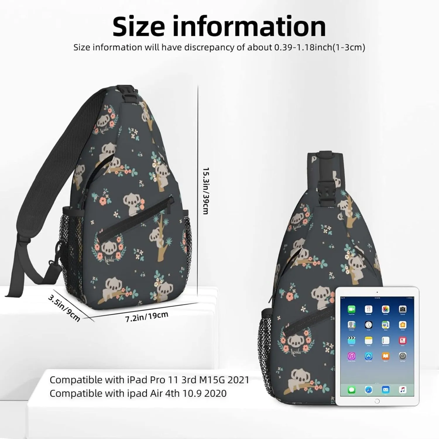 Dujiea Crossbody Backpack For Men Women, Sling Bag, Koala Chest Shoulder Bag, Lightweight One Strap Backpack, Multipurpose Travel Hiking Daypack