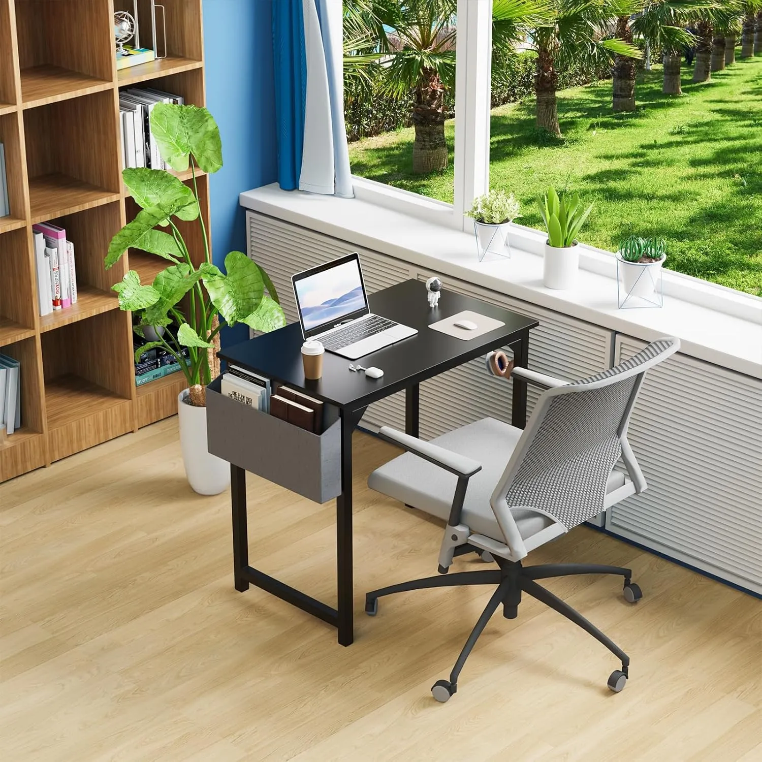 DUMOS 32 Inch Office Small Computer Desk Modern Simple Style Writing Study Work Table for Home Bedroom - Wood Black