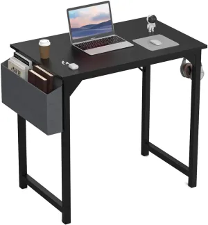 DUMOS 32 Inch Office Small Computer Desk Modern Simple Style Writing Study Work Table for Home Bedroom - Wood Black