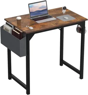 DUMOS 32 Inch Office Small Computer Desk Modern Simple Style Writing Study Work Table for Home Bedroom - Wood Brown