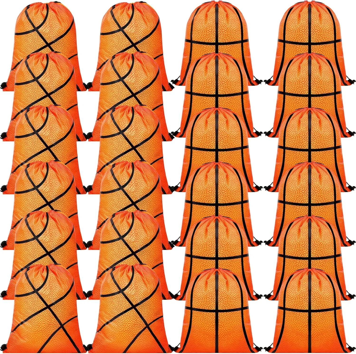 Eccliy 24 Pcs Basketball Drawstring Bag Sports Gym Drawstring Basketball Goodie Favor Bags Gift Bags Sack Bags for Adults