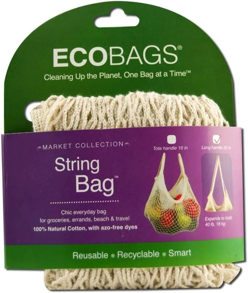 Eco-Bags Natural Cotton Long Handle String Bag