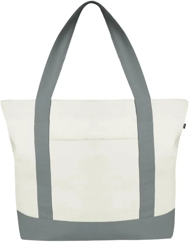 Ecoright Canvas Tote Bag for Women with Zip & Inner Pocket, 100% Organic Cotton Tote Bags for Men, Shopping, Beach