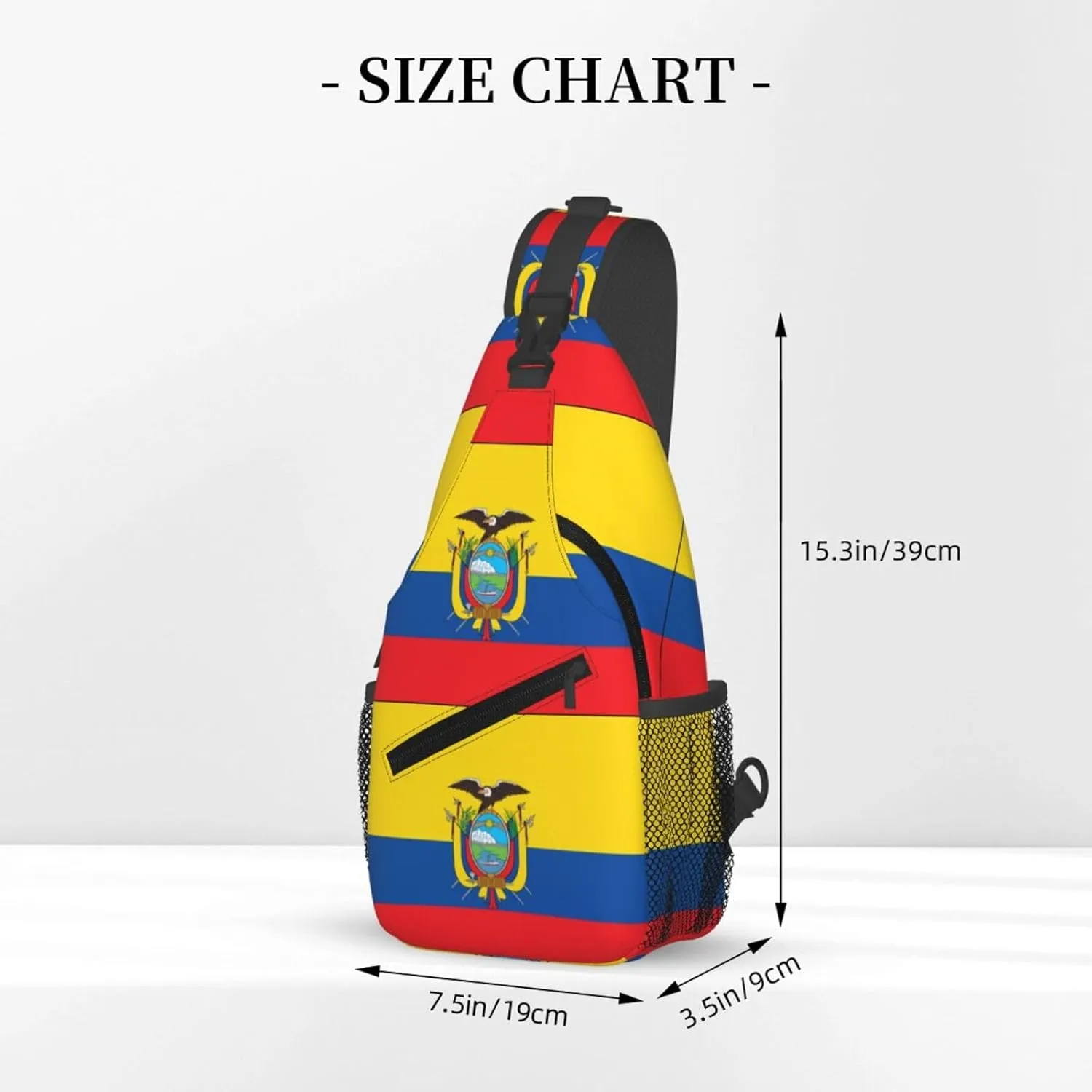 Ecuador Ecuadorian Flag Crossbody Bag Cross Chest Bag Adjustable Sling Backpack Sports Gym Shoulder Bags Travel Cycling Daypack Diagonally Casual Rucksack