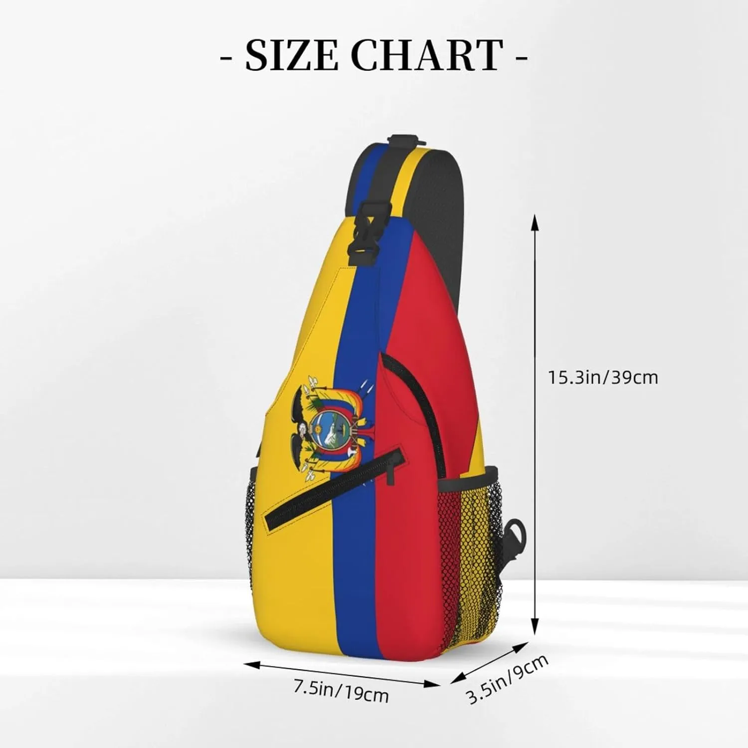 Ecuador Ecuadorian Flag Crossbody Bag Cross Chest Bag Adjustable Sling Backpack Sports Gym Shoulder Bags Travel Cycling Daypack Diagonally Casual Rucksack
