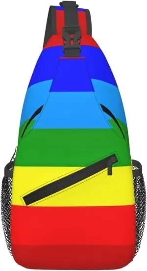 Ecuador Indigenous Flag Crossbody Bag Cross Chest Bag Adjustable Sling Backpack Sports Gym Shoulder Bags Travel Cycling Daypack Diagonally Casual Rucksack