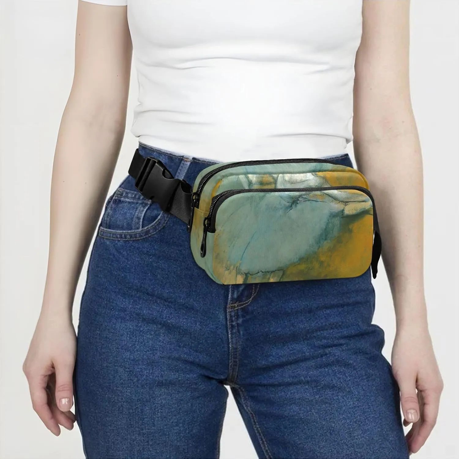 Edgar Degas Ballet Dancer Painting Womens Fanny Pack Waterproof Hip Pack Belt Bag Cute Crossbody Waist Purse