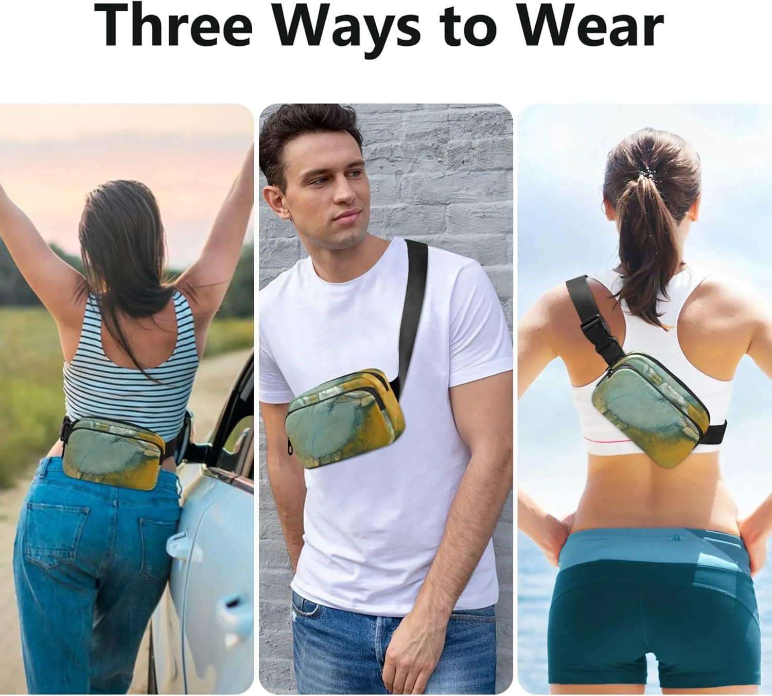 Edgar Degas Ballet Dancer Painting Womens Fanny Pack Waterproof Hip Pack Belt Bag Cute Crossbody Waist Purse