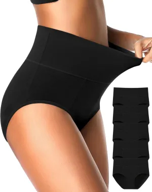 Eiggam Tummy Control Underwear Soft High Waisted underwear Full Coverage Briefs Breathable Postpartum Cotton Womens Panties