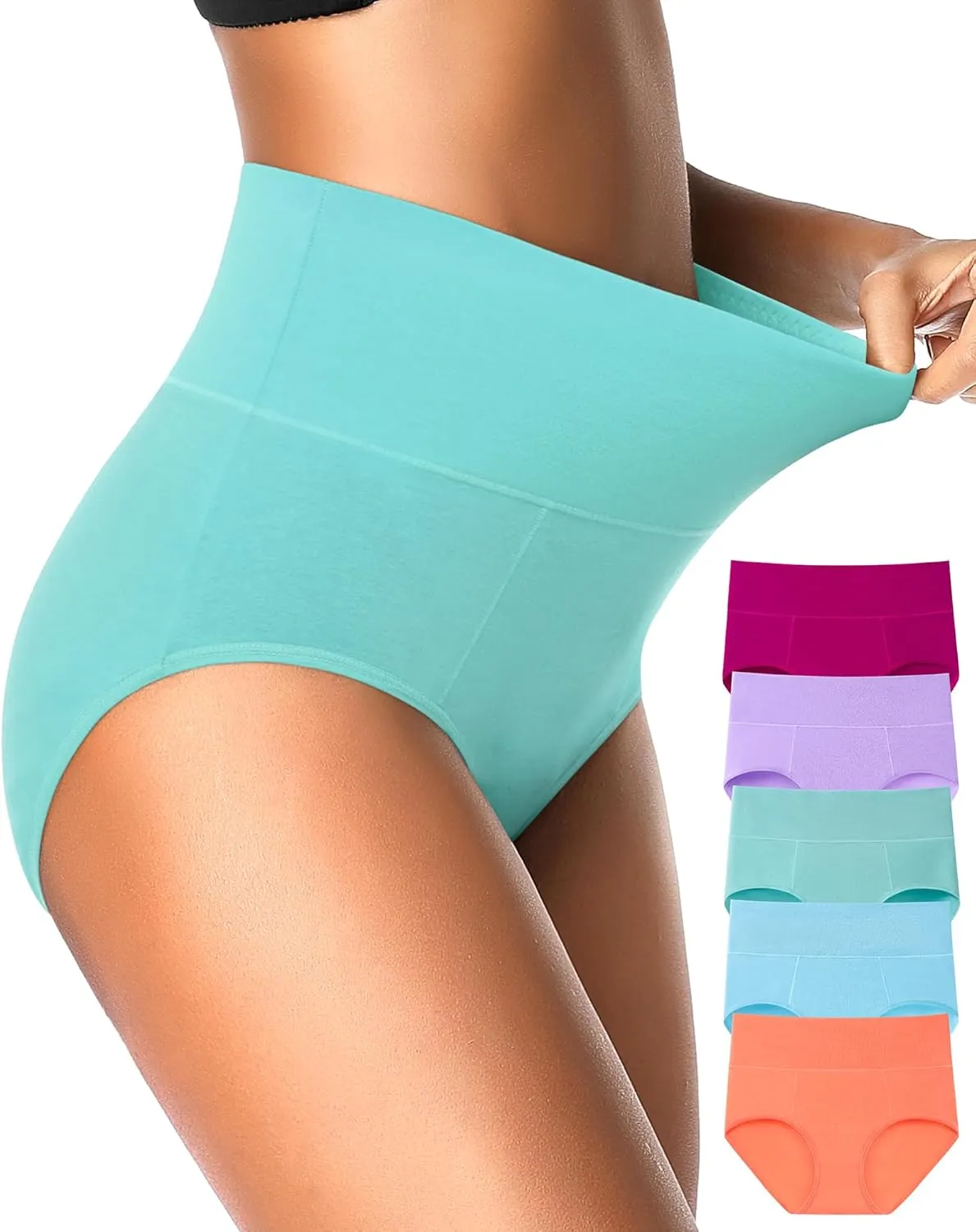 Eiggam Tummy Control Underwear Soft High Waisted underwear Full Coverage Briefs Breathable Postpartum Cotton Womens Panties