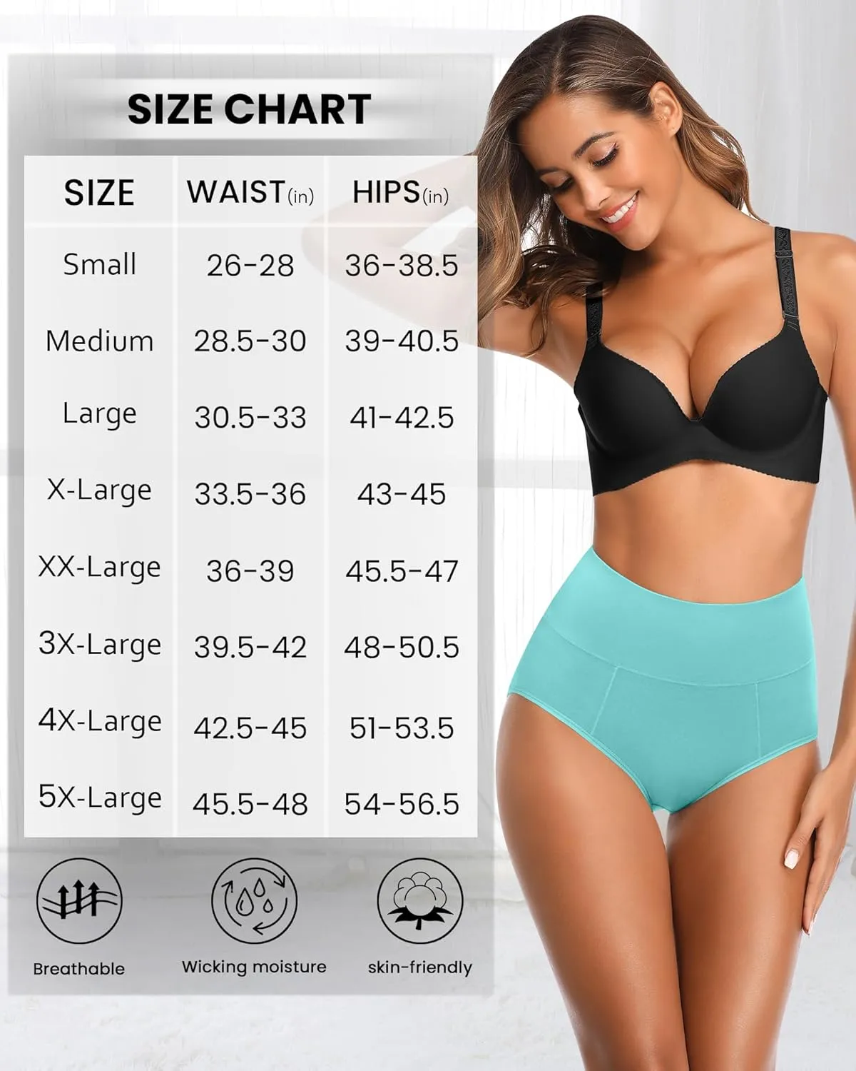 Eiggam Tummy Control Underwear Soft High Waisted underwear Full Coverage Briefs Breathable Postpartum Cotton Womens Panties