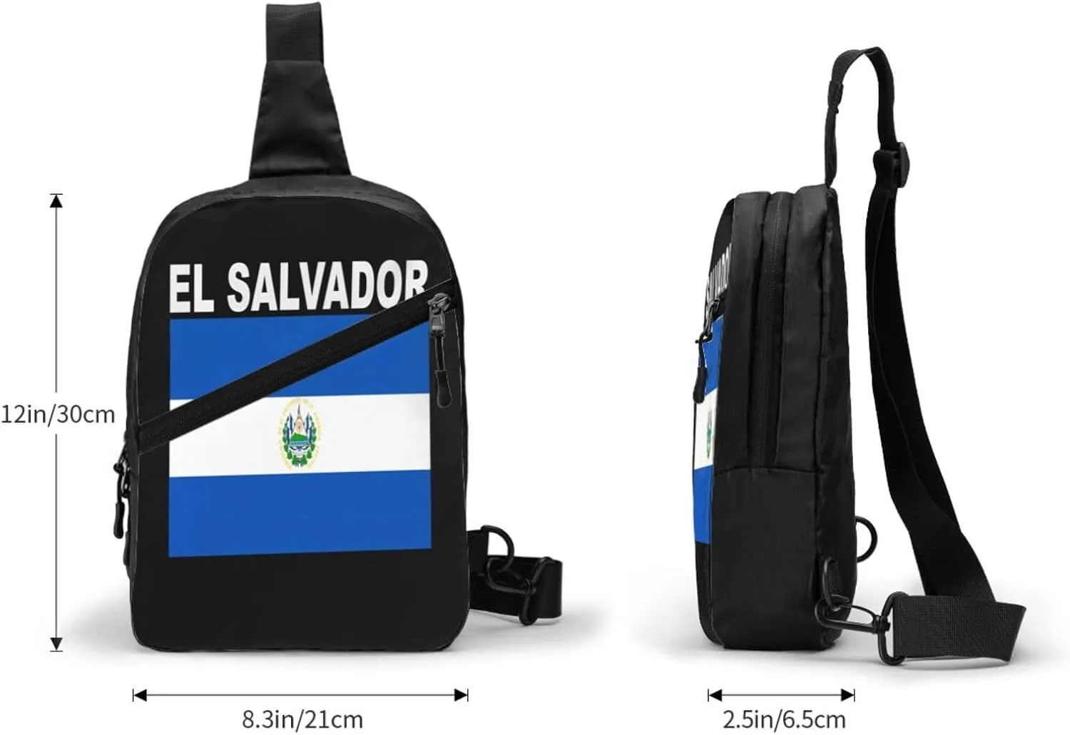 El Salvador Flag Crossbody Bag Portable Sling Bags Foldable Chest Daypack Reusable Sports Shoulder Backpack Diagonally Casual Rucksack Travel Bag