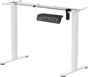 Electric Standing Desk Base Workstation,Stand up Legs Height Adjustable,Ergonomic Sit Stand Riser Frame for 39 to 63 inch Table Tops,White