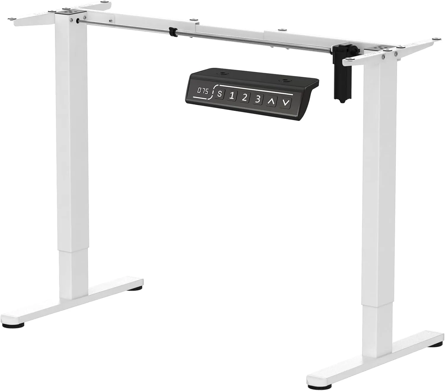 Electric Standing Desk Base Workstation,Stand up Legs Height Adjustable,Ergonomic Sit Stand Riser Frame for 39 to 63 inch Table Tops,White