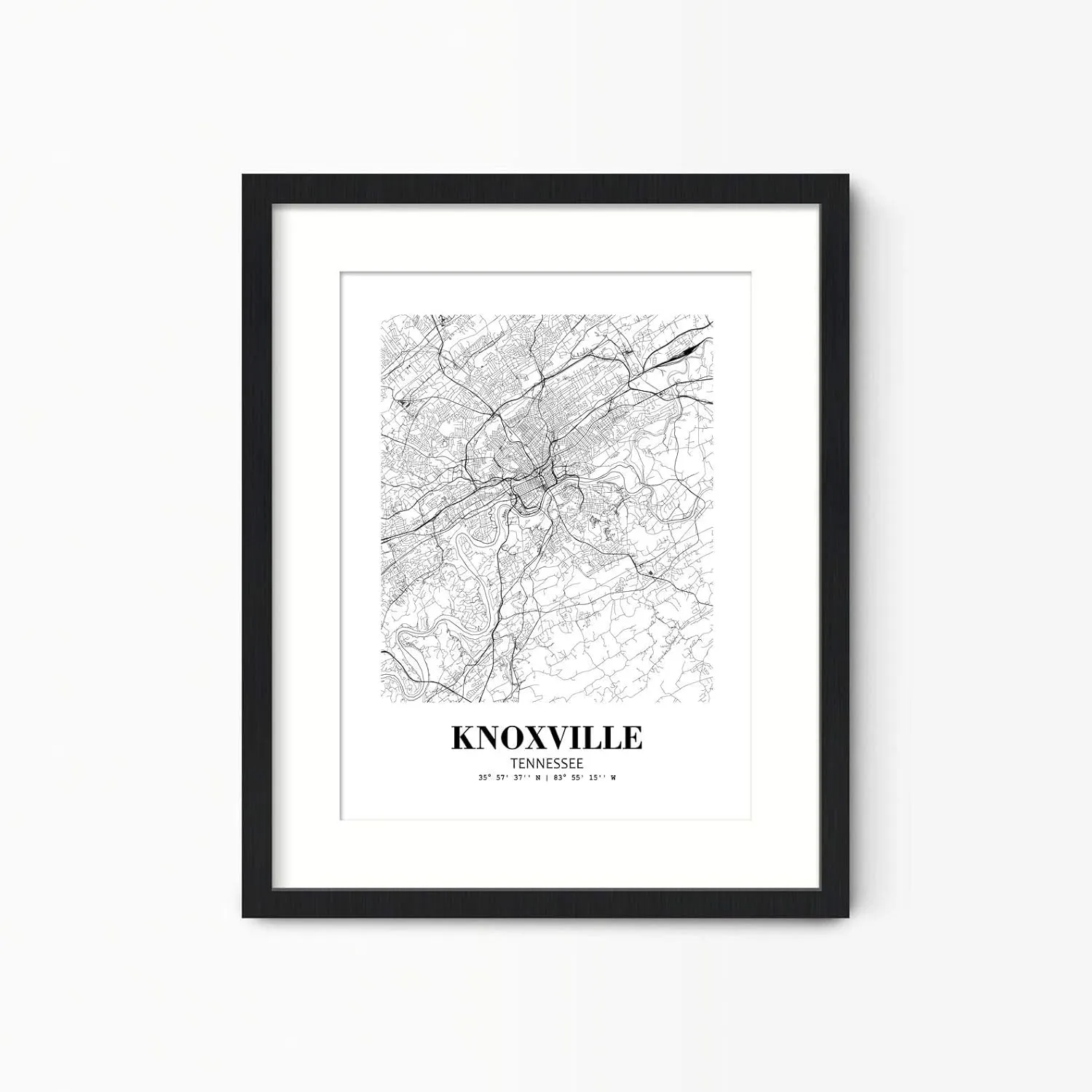 Eleville 8X10 Unframed Knoxville Tennessee City View Abstract Road Modern Map Art Print Poster Wall Office Home Decor Minimalist Line Art Hometown Housewarming wgn366