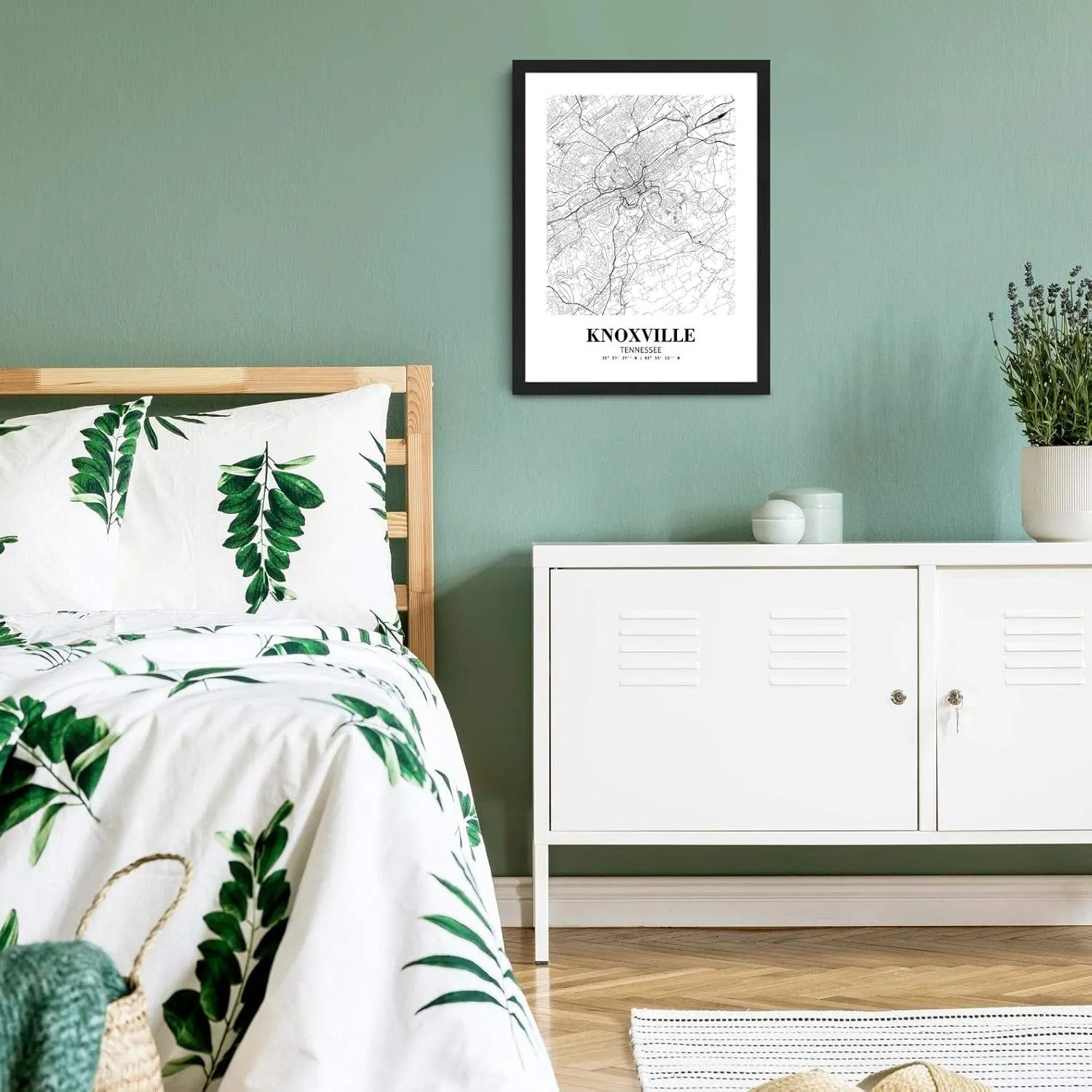 Eleville 8X10 Unframed Knoxville Tennessee City View Abstract Road Modern Map Art Print Poster Wall Office Home Decor Minimalist Line Art Hometown Housewarming wgn366