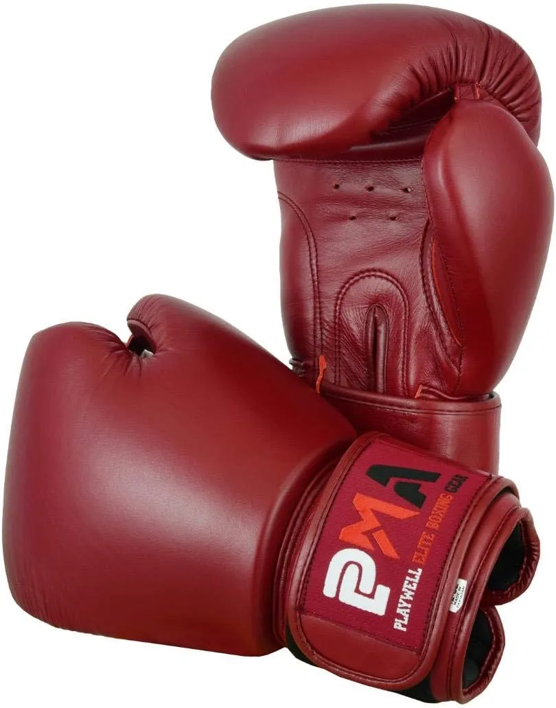 Elite Leather Classic Maroon Boxing Gloves