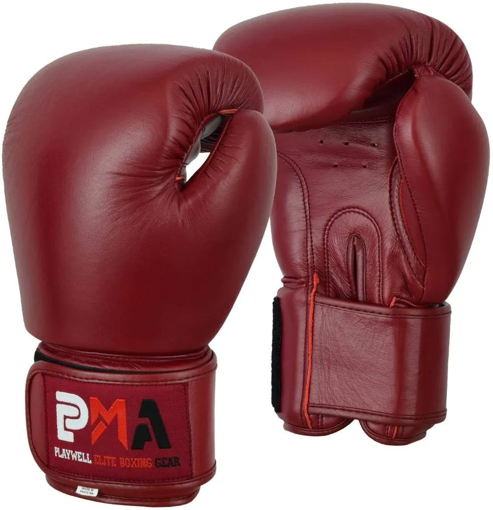 Elite Leather Classic Maroon Boxing Gloves
