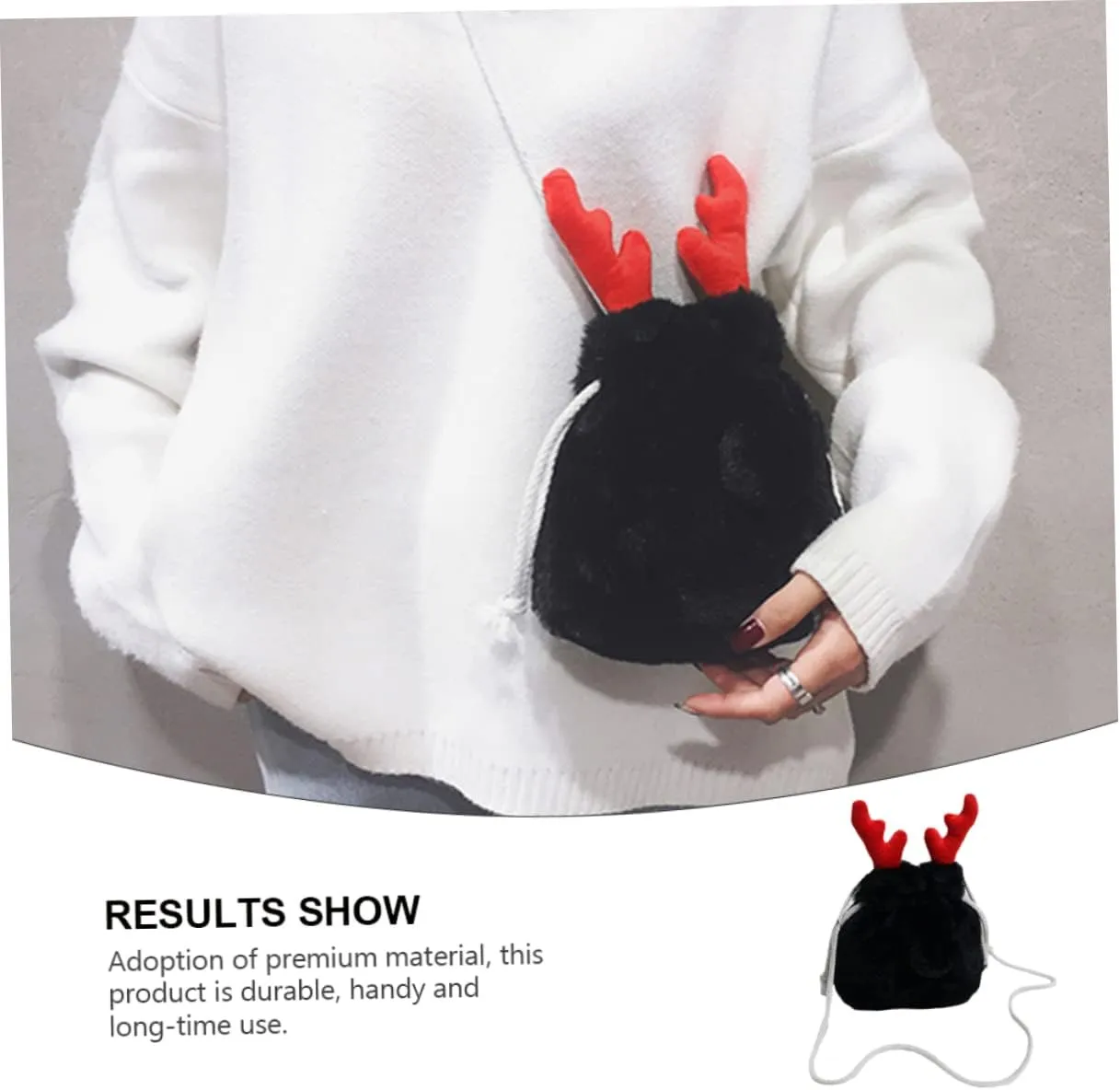 Elk Plush Bag Fuzzy Purse Shoulder Bag Purse Sling Bag for Women Christmas Cross Body Bag Cross Body