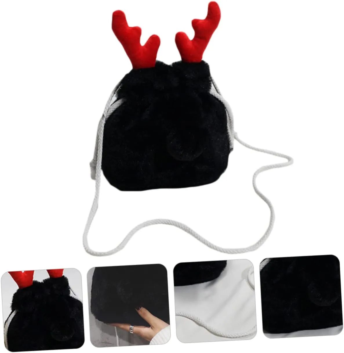 Elk Plush Bag Fuzzy Purse Shoulder Bag Purse Sling Bag for Women Christmas Cross Body Bag Cross Body