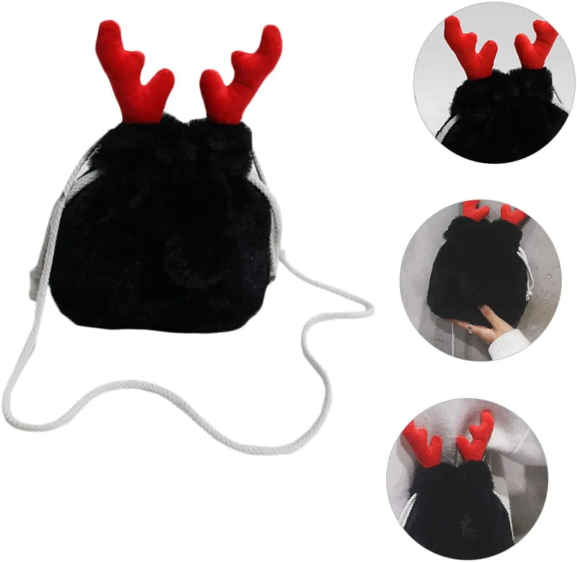 Elk Plush Bag Fuzzy Purse Shoulder Bag Purse Sling Bag for Women Christmas Cross Body Bag Cross Body