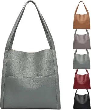 Emboadlie Solid Color Simple Genuine Leather Shoulder Bag, Emboadlie Retro All-Match Vertical Crossbody Bag for Women